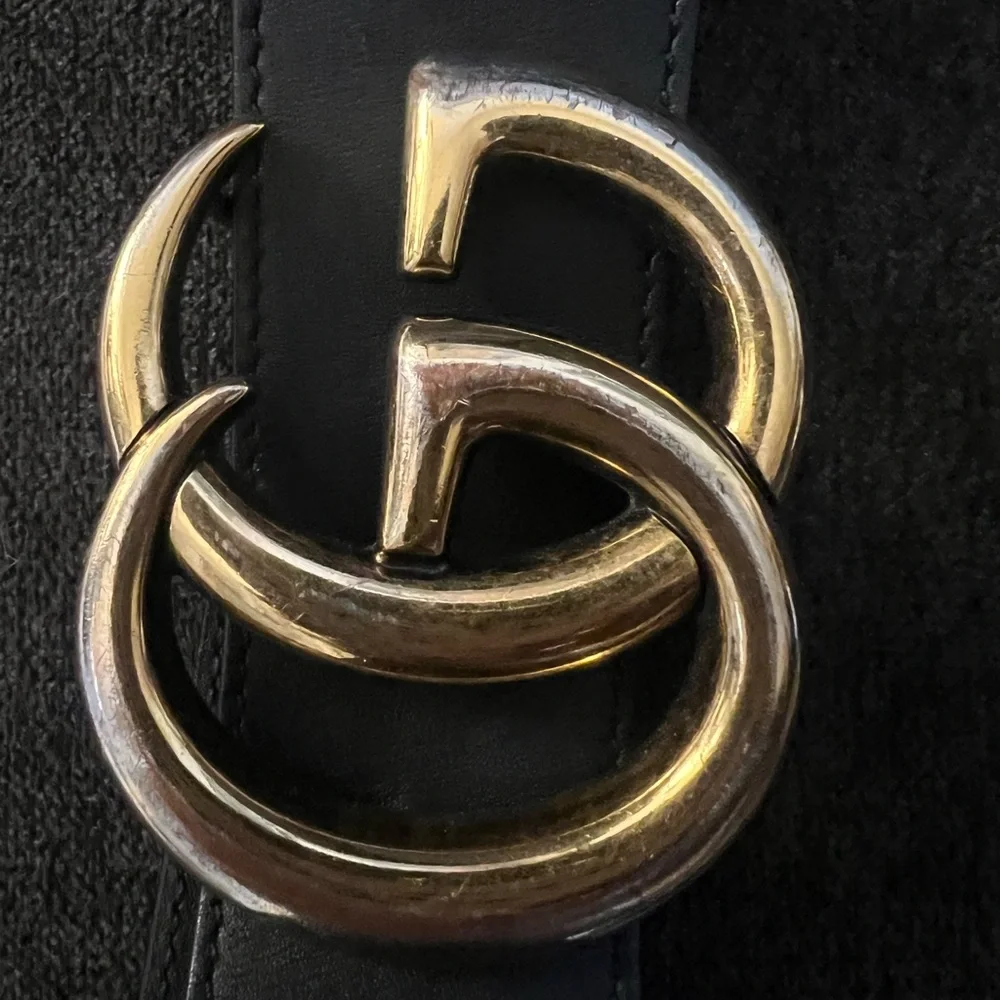 Gucci Double G Buckle Black Leather Belt - Picture 7 of 7